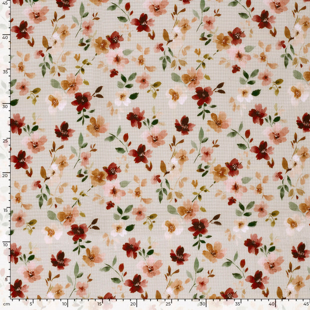 Waffle piqué fabric Beige