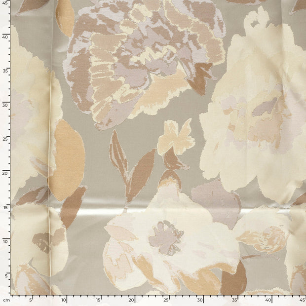 Jacquard fabrik Blumen Beige