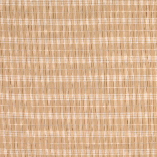 Seersucker fabrik Karo's beige