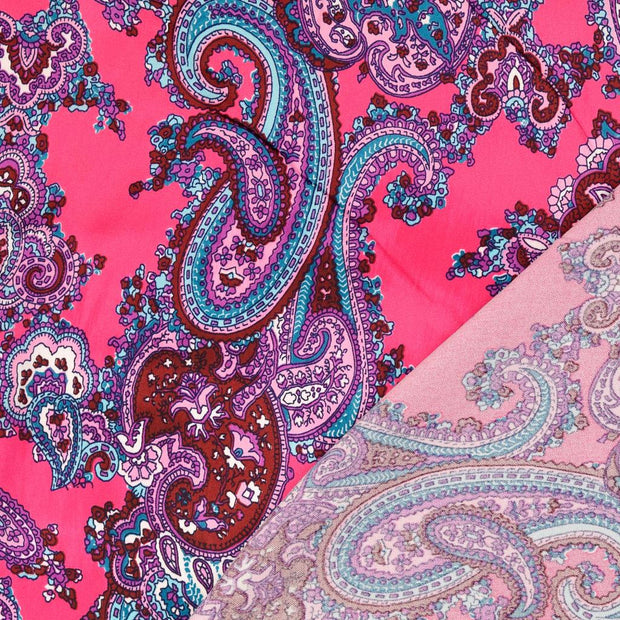 Satin fabrik Paisley bedruckt 