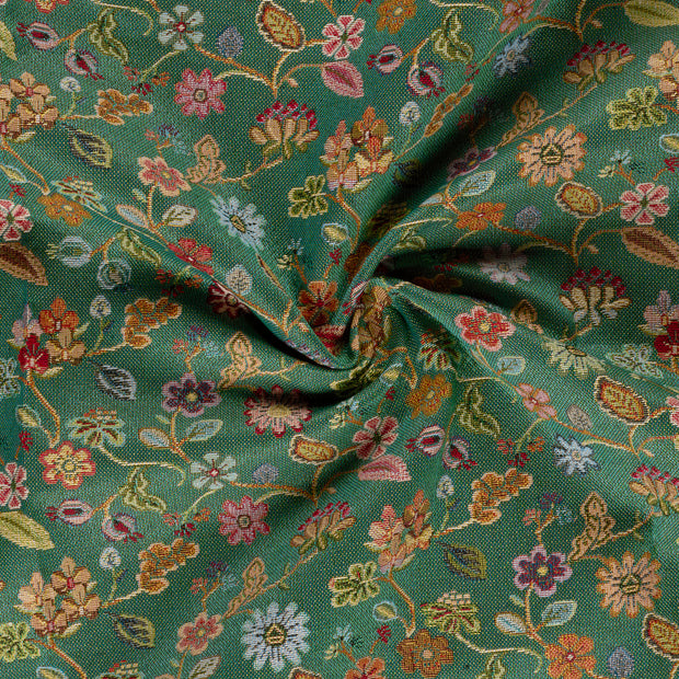 Gobelin fabric Turquoise jacquard 
