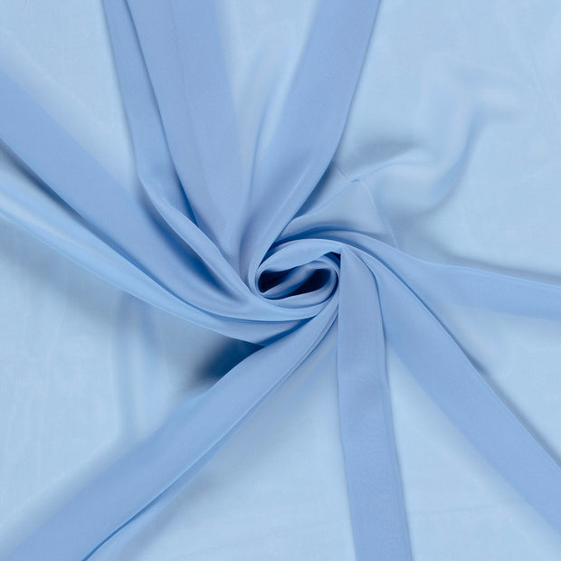 Chiffon fabrik Babyblau halb transparent 