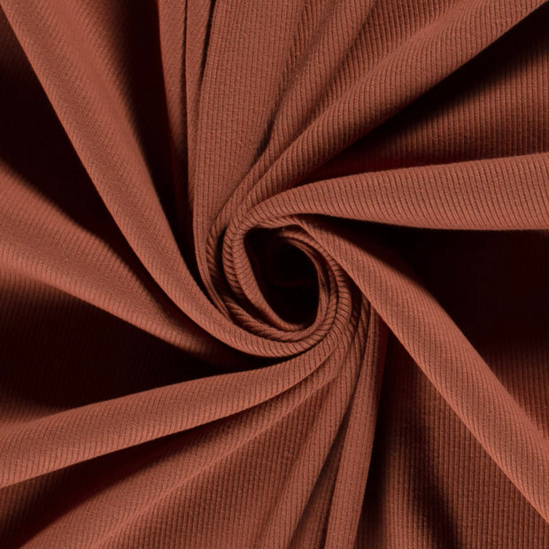 Rib Jersey fabric Unicolour Redwood