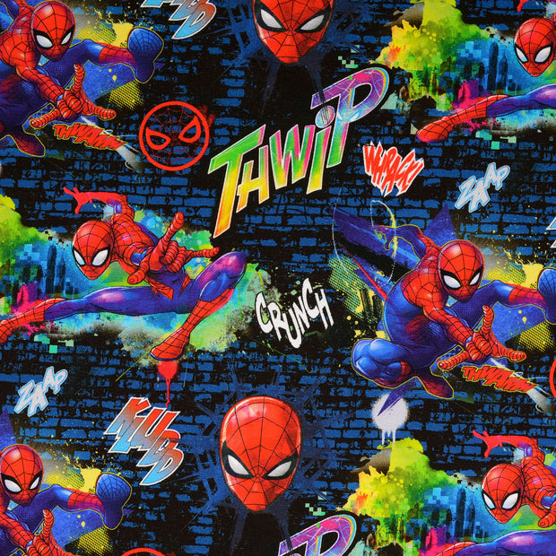 Baumwolle Jersey fabrik Spider-Man Mehrfarbig