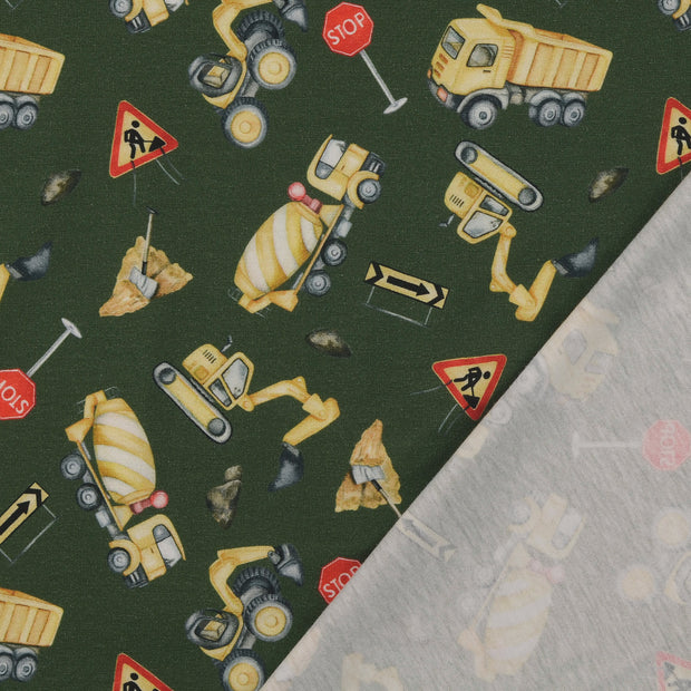 Jersey fabric Green digital printed 