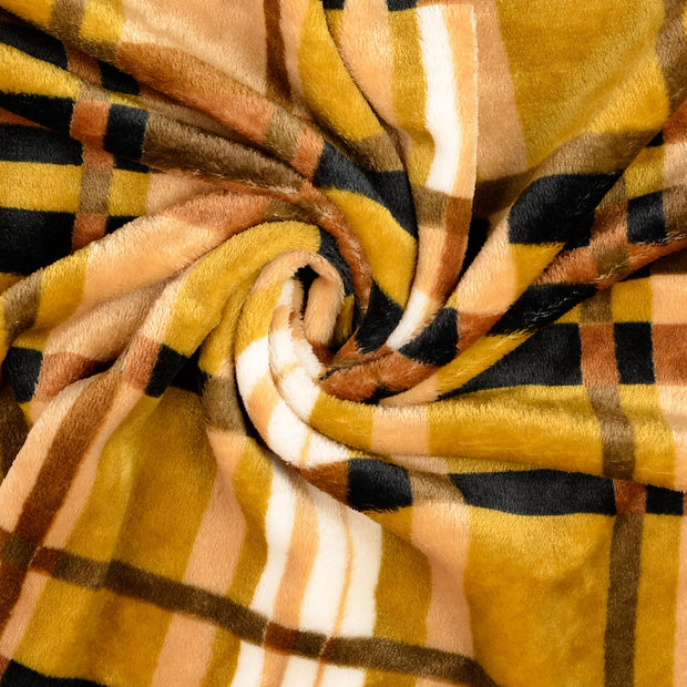 Fleece fabrik beige bedruckt 