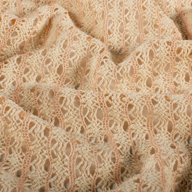 Dentelle tissu rayures Rose clair