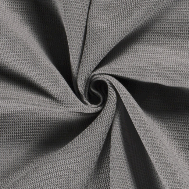 Waffle piqué fabric Unicolour Grey