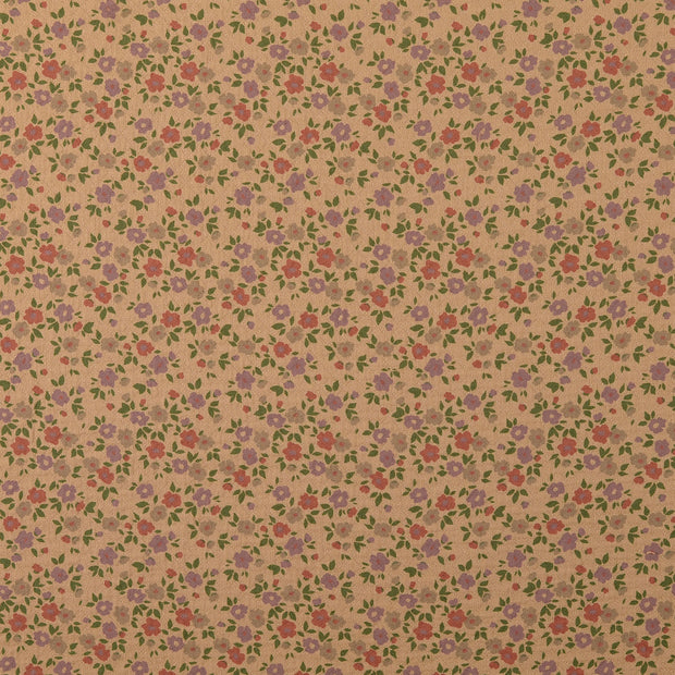 Baumwolle Popeline fabrik Blumen Beige