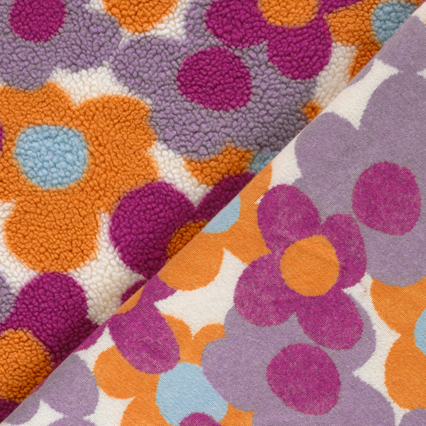 Sherpa Fleece fabrik Blumen bedruckt 