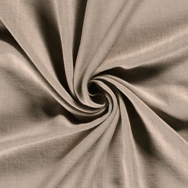 Viscose Lin Chaine et Trame tissu Beige mat 