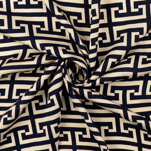 Viscose Satin tissu Bleu Marine 