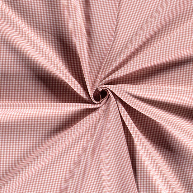 Popeline de Coton tissu Carreaux Rose