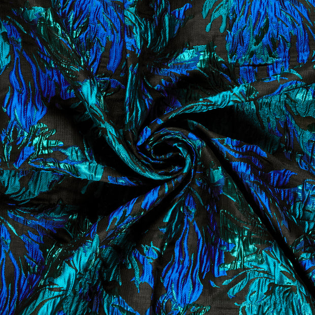Jacquard fabric Petrol Lurex 