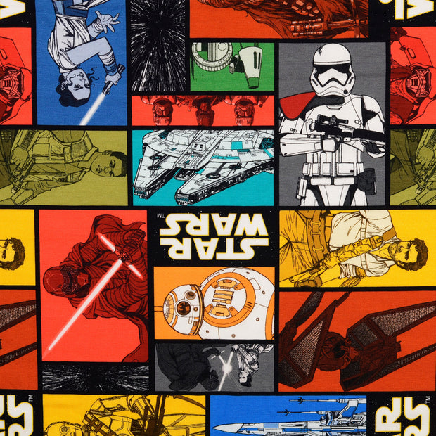 Jersey de Coton tissu Star Wars multicolore