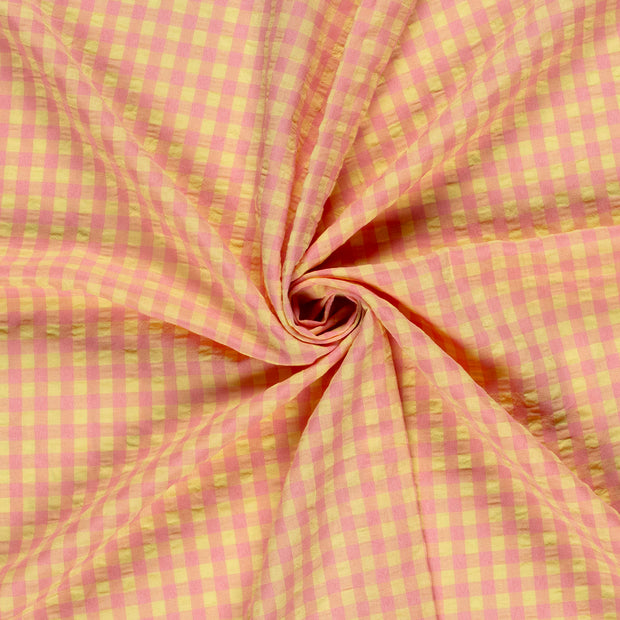 Cotton Poplin fabric Light Pink Seersucker 