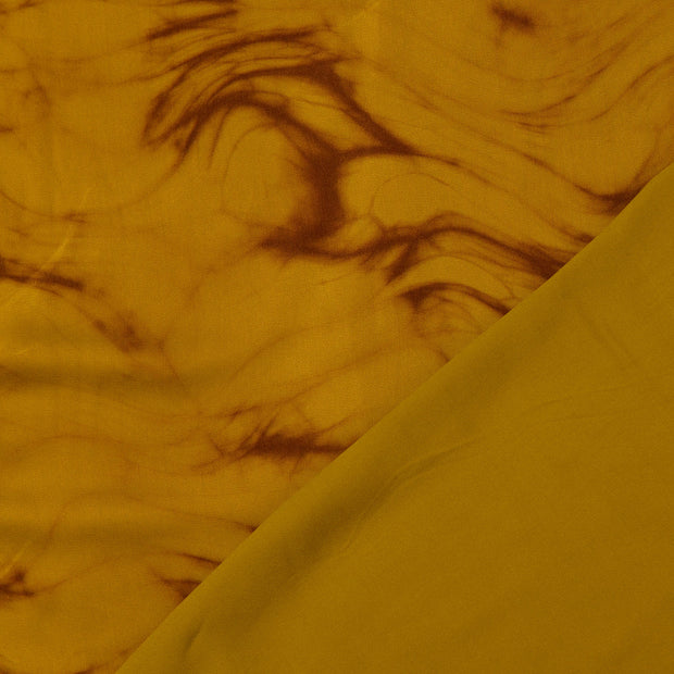 Viscose Poplin fabrik Ocker digital bedruckt 