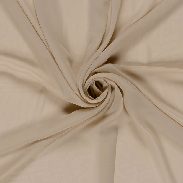 Chiffon fabrik Beige halb transparent 