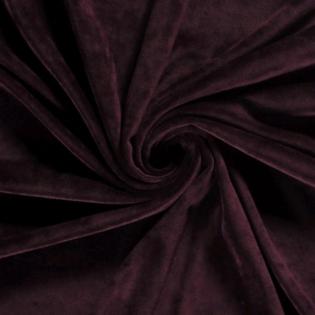 Velours tissu Unicolore Bordeaux