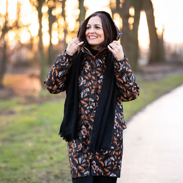 Jacquard fabrik Tiere orange