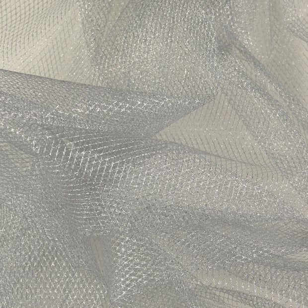 tulle tissu argent 