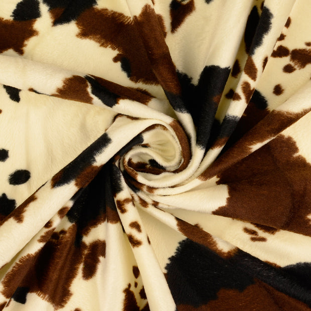 Velours fabrik beige bedruckt 