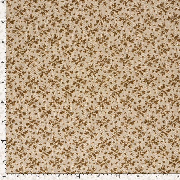 Linen Look fabric Flowers Beige