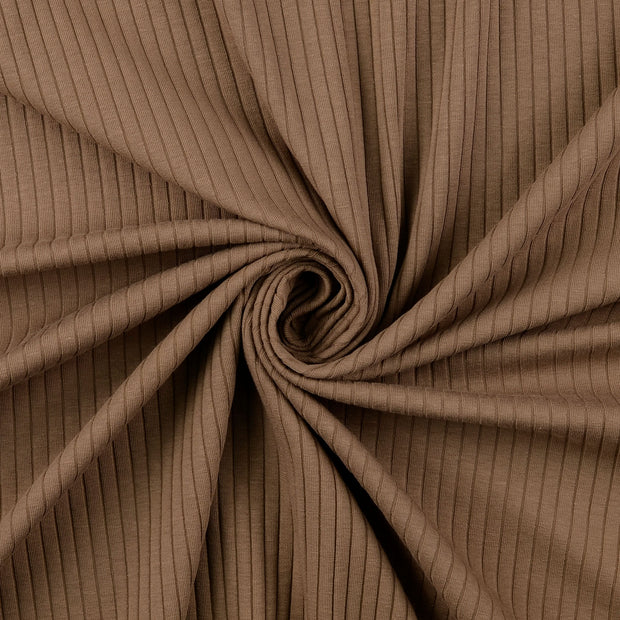 Rib Jersey fabrik Braun-Taupe weich 