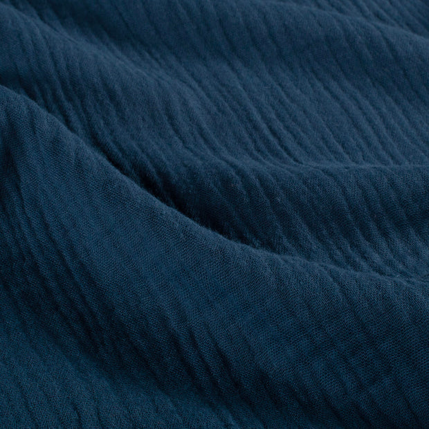 Muslin GOTS organic fabric Unicolour Steel Blue