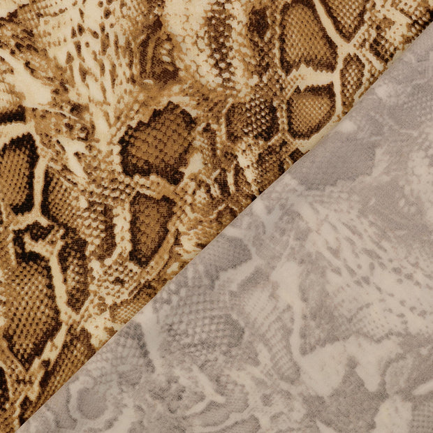 Viscose Satin tissu beige imprimé 