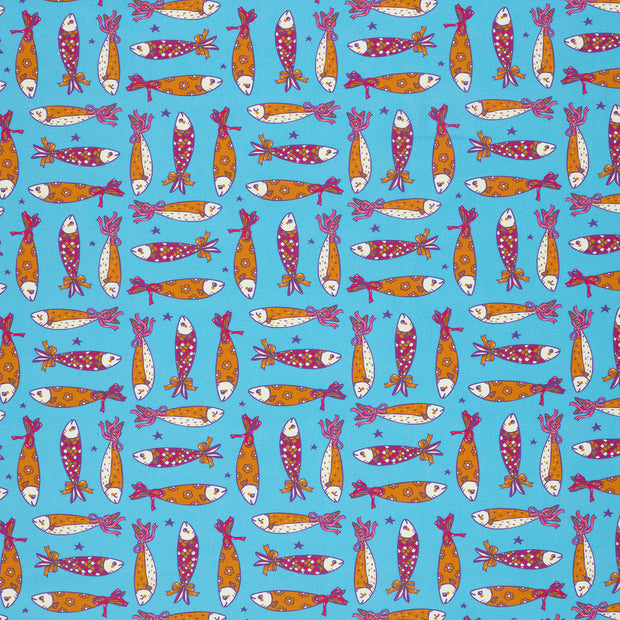 Popeline de Coton tissu Bleu Ciel mat 