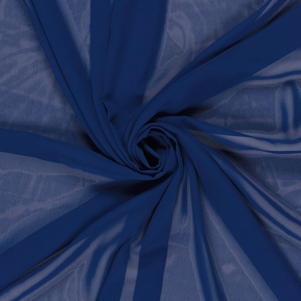 chiffon tissu Cobalt semi-transparent 