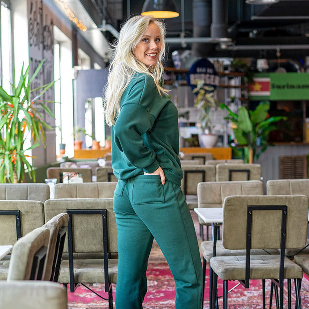 Alphen Fleece fabrik Uni Dunkelgrün