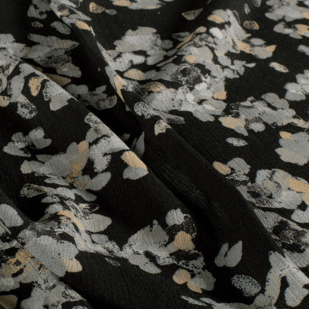 Borken Crepe tissu Abstrait Noir
