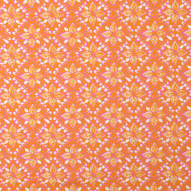 Jersey fabric Flowers Oker