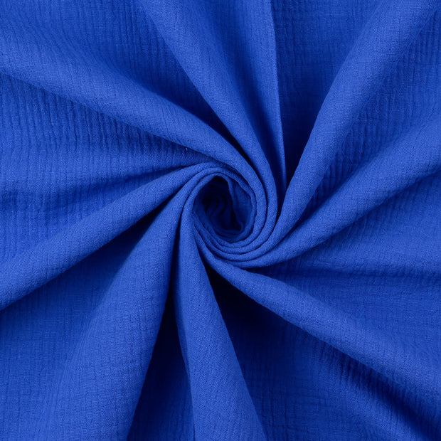 double gaze tissu Cobalt mat 