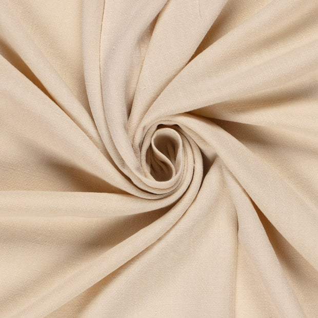 Viscose Lin Chaine et Trame tissu beige mat 