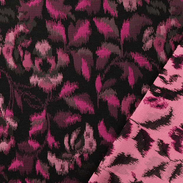 jacquard tissu Rose fil teint 
