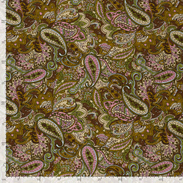 Viscose Vortex Jersey tissu paisley Vert