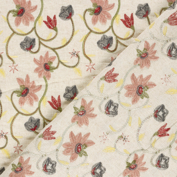  fabric Flowers embroidered 