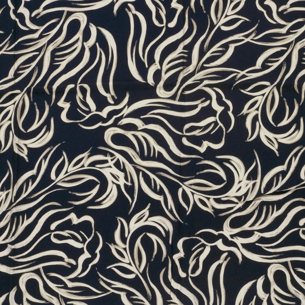 Sergé de Viscose tissu Bleu Marine mat 