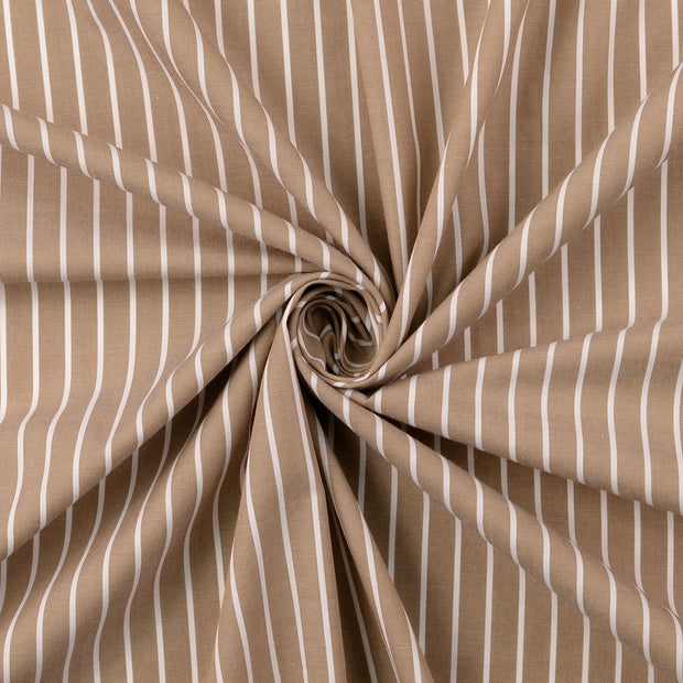 Popeline de Coton tissu Beige 