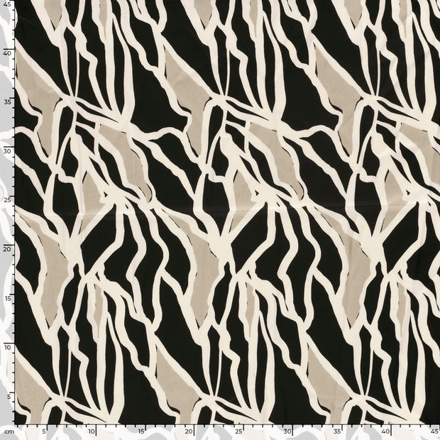 Satin Duchesse fabrik Abstrakt Schwarz
