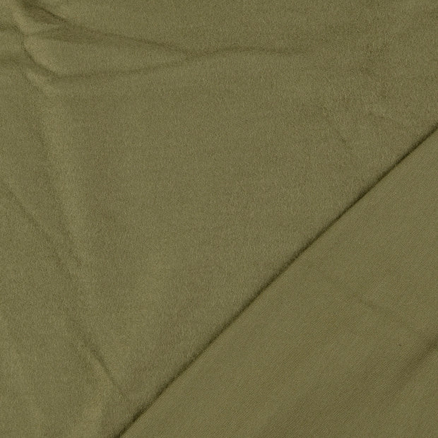 French Terry tissu Unicolore Vert kaki