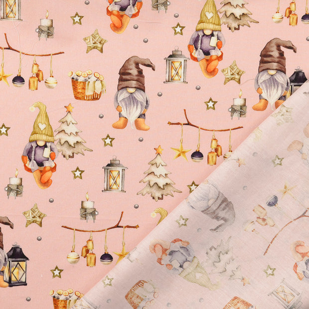 Popeline de Coton tissu Rose clair 