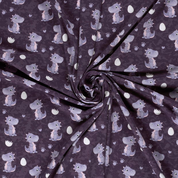 Jersey fabric Purple digital printed 
