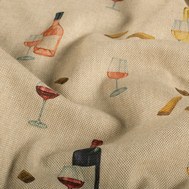 Linen Look fabric Bottles Old Pink