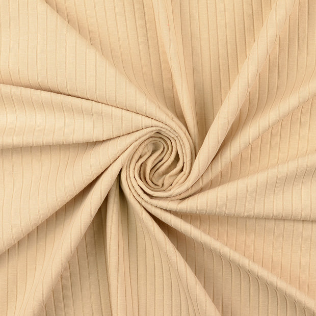Rib Jersey tissu beige doux 