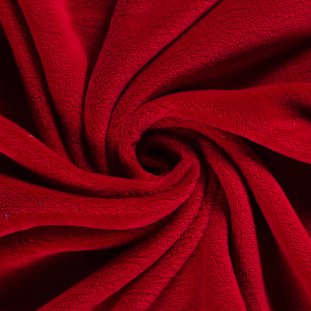 Polaire Doudou tissu Rouge doux 
