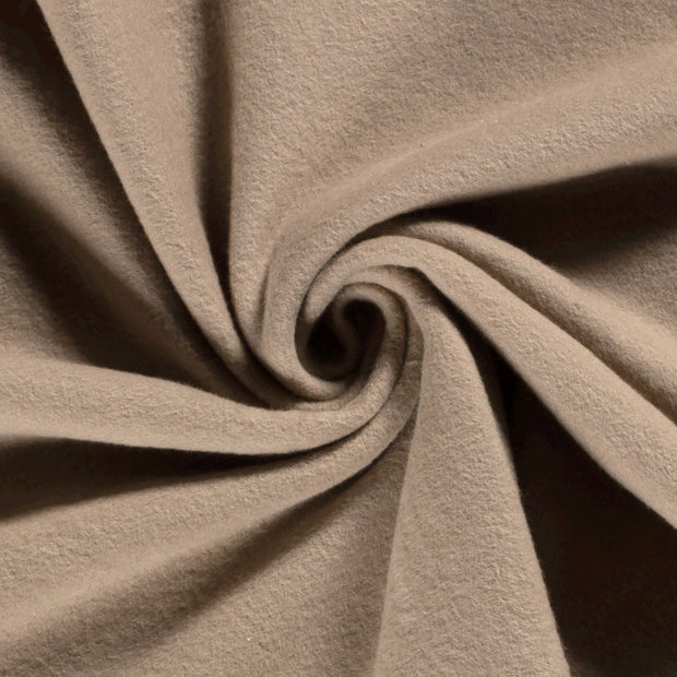 Polaire de Coton tissu Marron taupe doux 